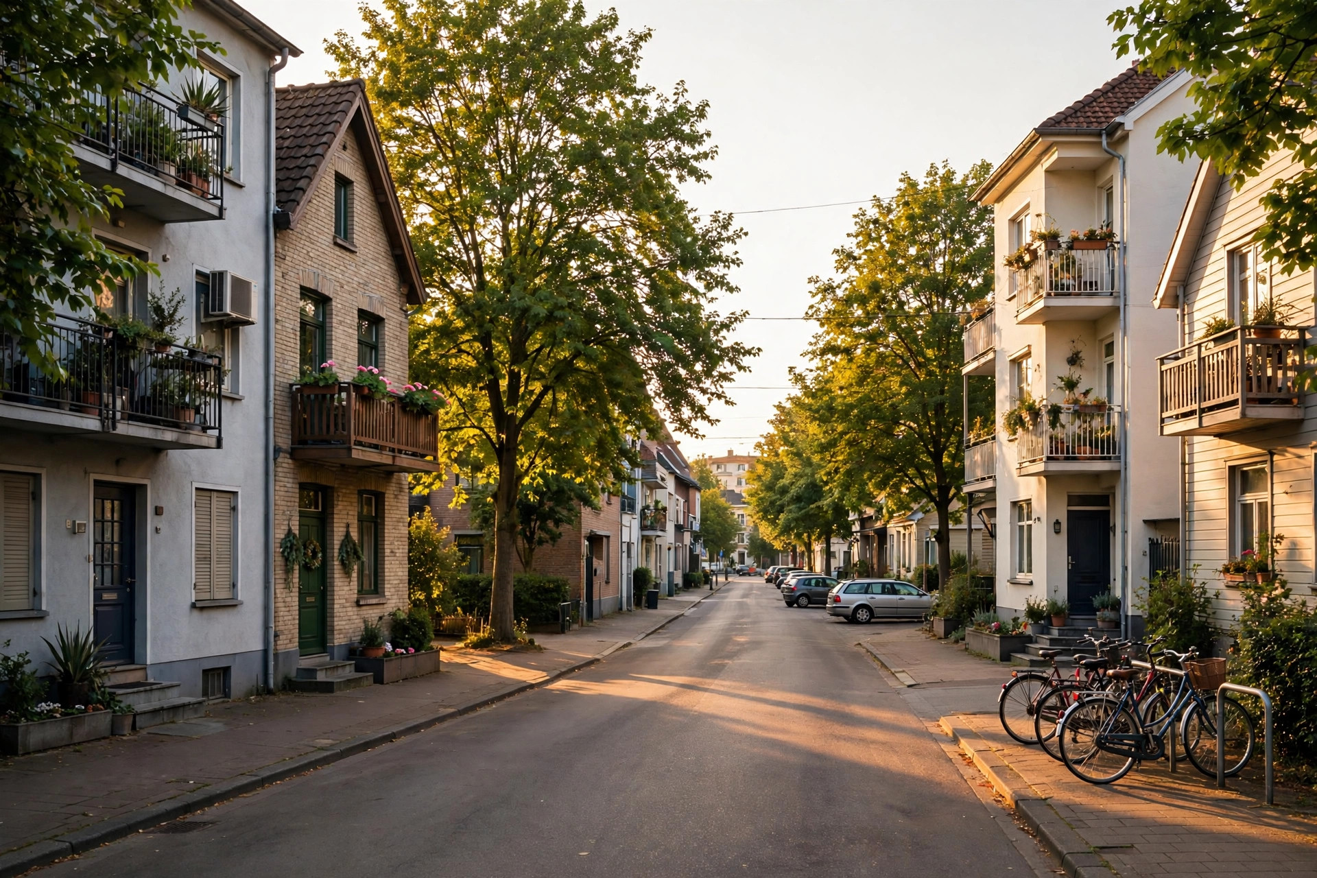 A residential street of houses and flats where short-term lets sit beside ordinary homes